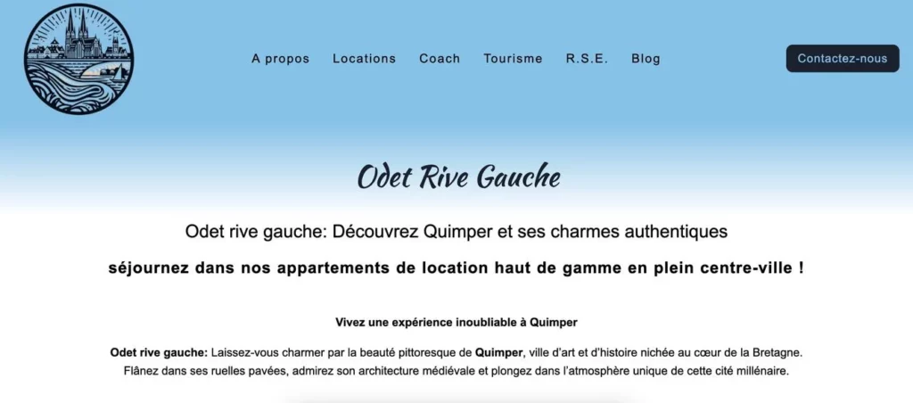 Création d'un optisite pour notre client Odet Rivegauche