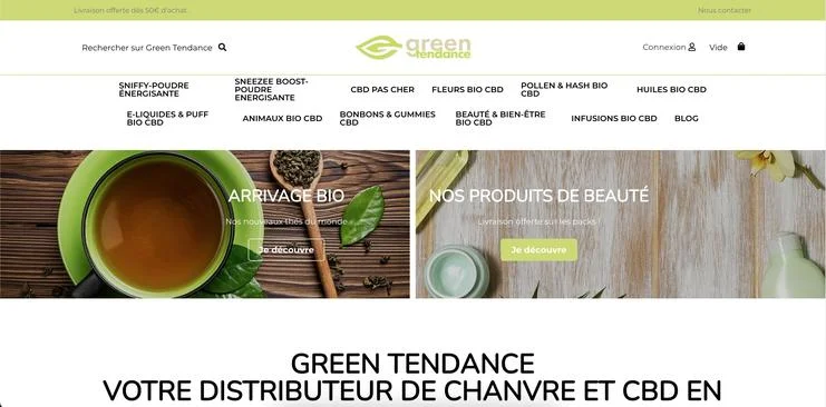 Capture d'écran du site Green Tendance