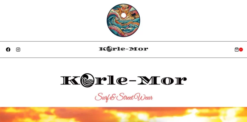 Screenshot du site Korle-Mor : Marque de Surf wear et de Street wear bretonne