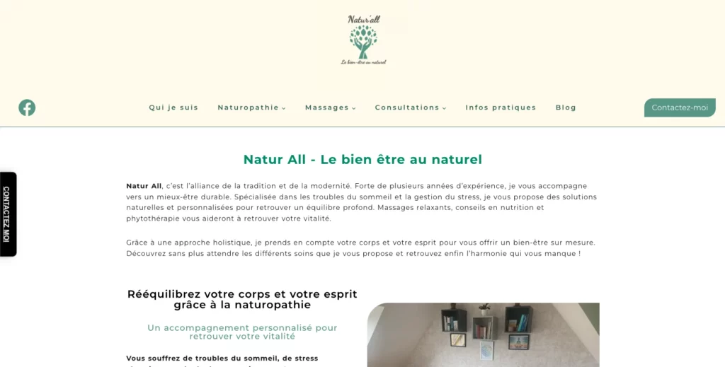 Capture d'écran du site Natur'All : Client Pelik356